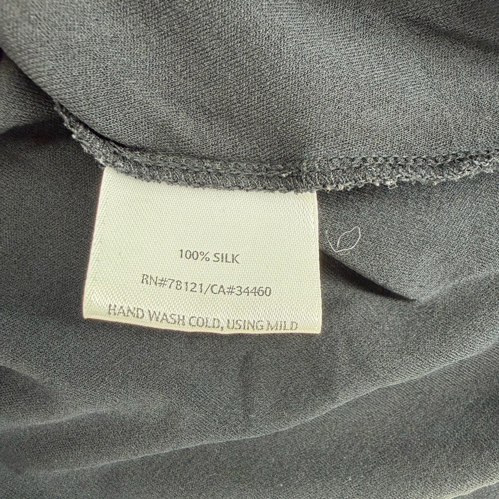 Eileen Fisher 100% silk top Lagenlook swing tunic black 3/4 sleeve women's XL - Picture 5 of 8